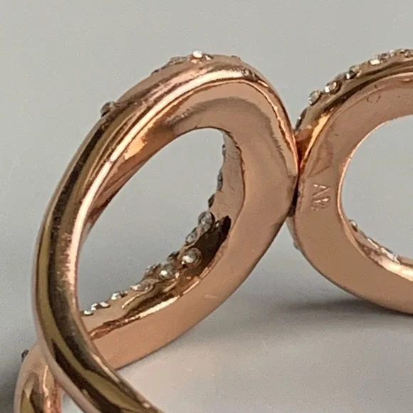 ALEXIS BITTAR • Rose Gold Miss Havisham Hinged Crystal Dusted Bangle Bracelet - Picture 7 of 9